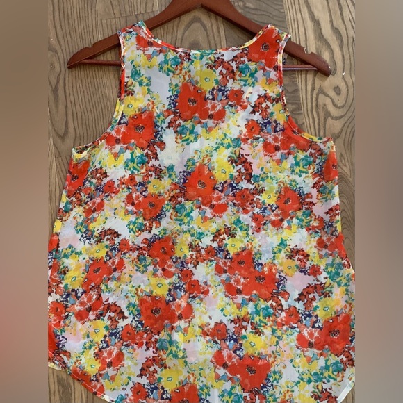 Sheer floral tank blouse M - Picture 11 of 11